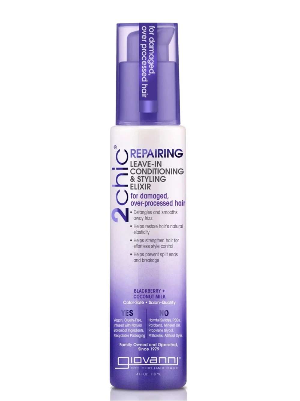 2CHIC REPAIRING LEAVE-IN CONDITIONING & STYLING ELIXIR blackberry & coconut milk